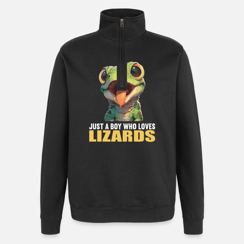 Eidechsen Eidechse - Quarter-Zip-Sweatshirt - Schwarz