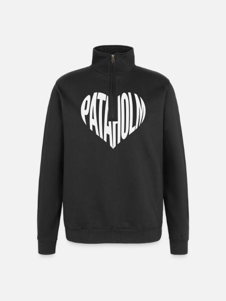 Pataholm Heart Lettering - Quarter-Zip Sweatshirt - black
