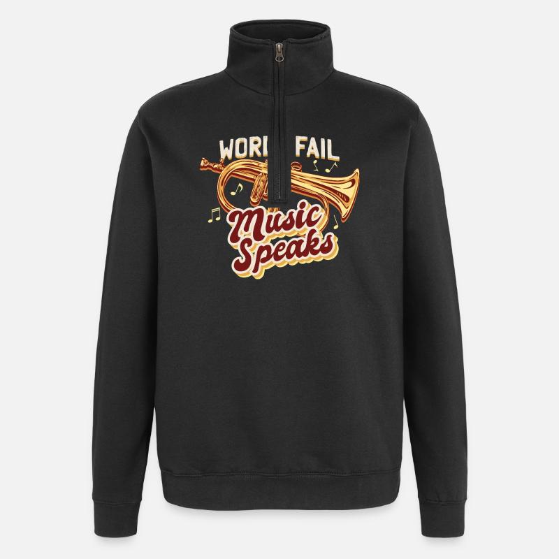 Musique du Bugle - Sweat à zip 1/4 - noir