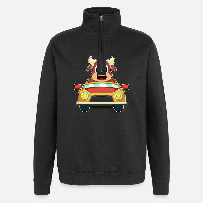 Stier Auto - Quarter-Zip-Sweatshirt - Schwarz