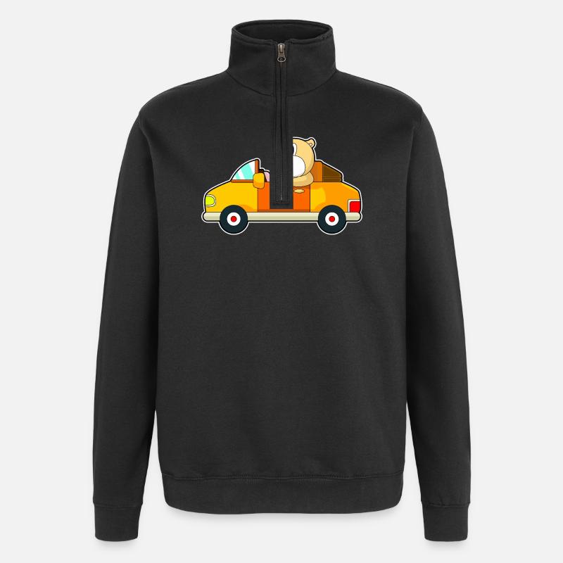 Hamster Auto - Quarter-Zip-Sweatshirt - Schwarz