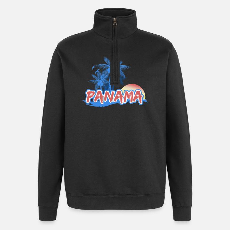 Cadeau pour Panama - Sweat à zip 1/4 - noir