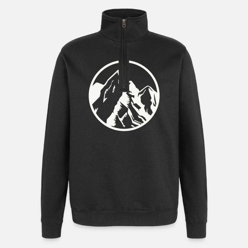 Kreis Berggipfel Berge - Sweat à zip 1/4 - noir
