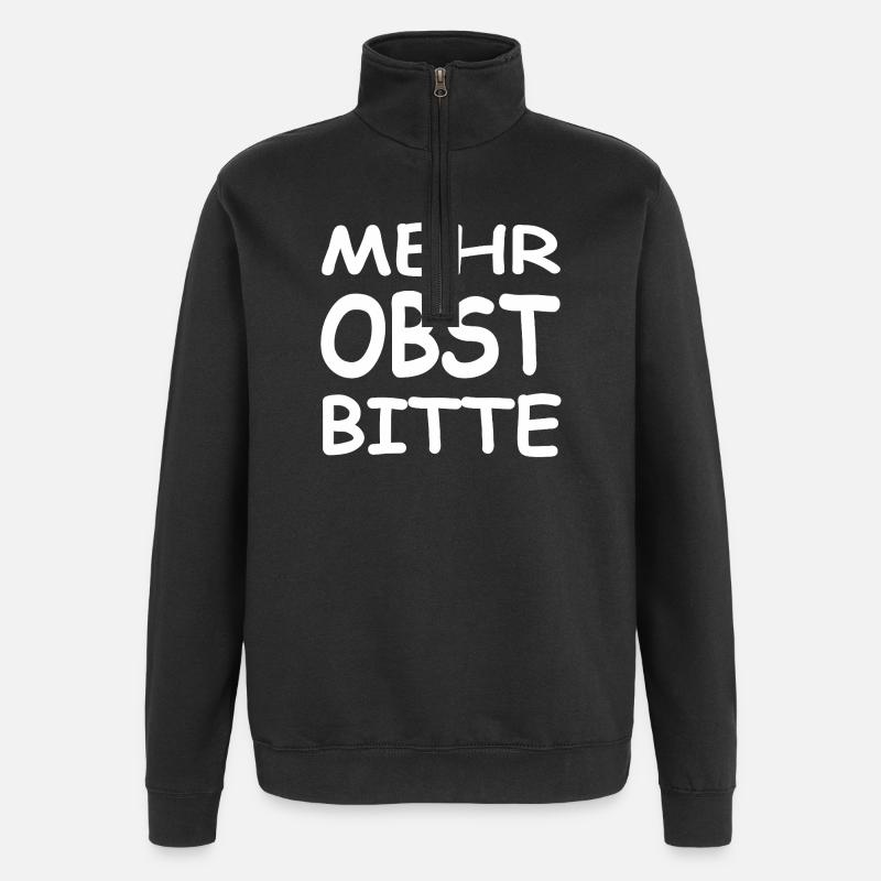 Obst - Quarter-Zip-Sweatshirt - Schwarz