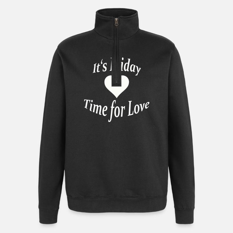 VENDREDI - TEMPS POUR L’AMOUR - Sweat à zip 1/4 - noir