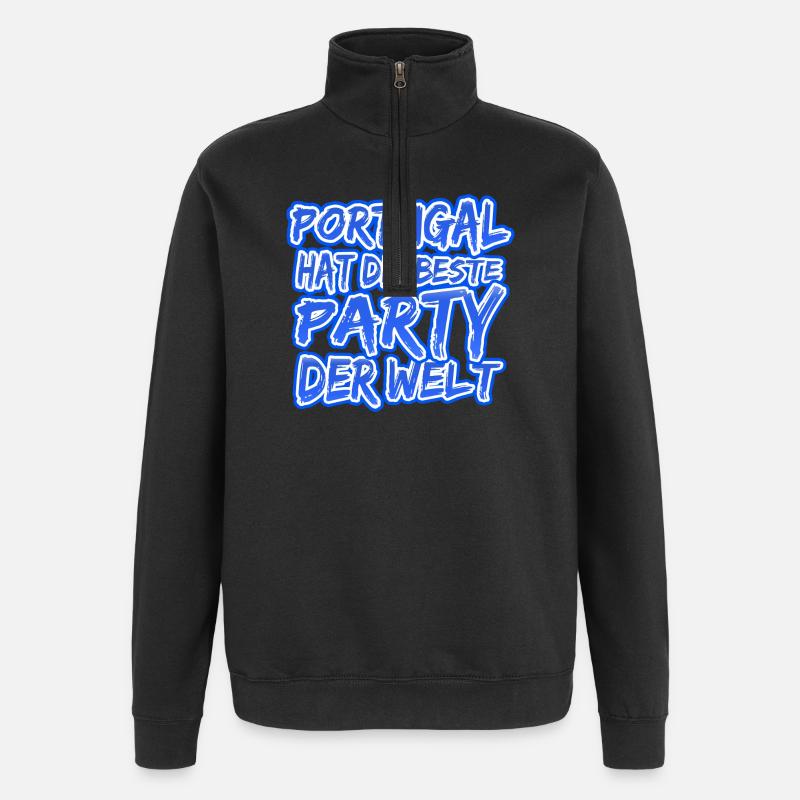 Urlaub Portugal - Quarter-Zip-Sweatshirt - Schwarz