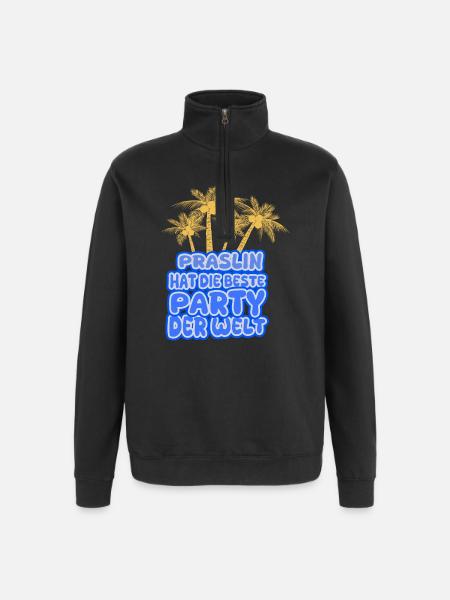 Urlaubsregion Praslin - Quarter-Zip-Sweatshirt - Schwarz