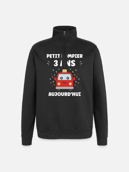 3 ans - Sweat à zip 1/4 - noir