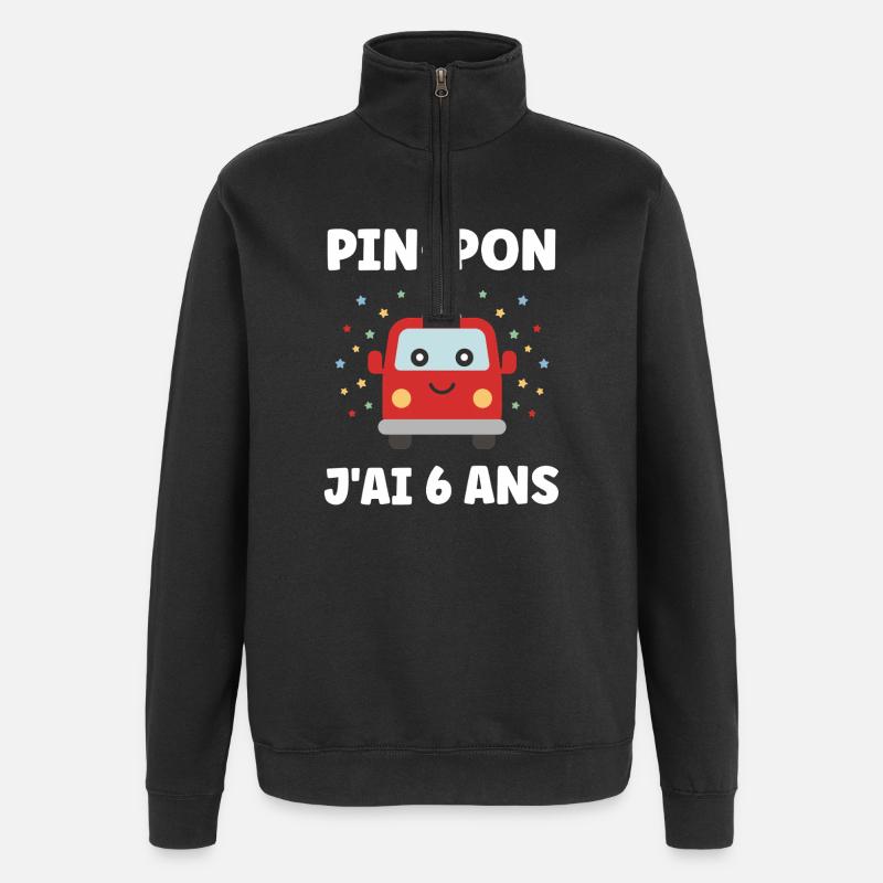 6 Jahre - Quarter-Zip-Sweatshirt - Schwarz