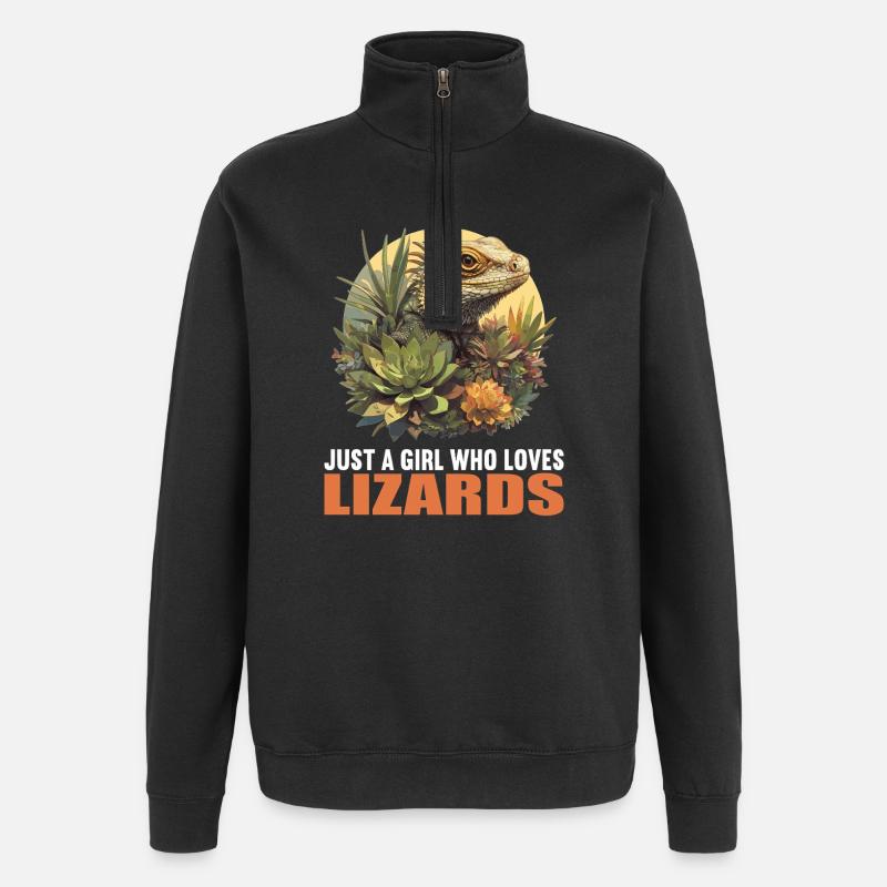 Lézard des lézards - Sweat à zip 1/4 - noir