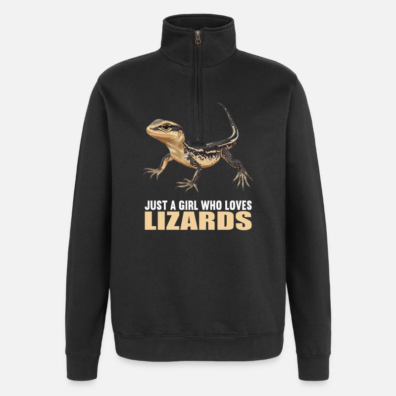 Eidechsen Eidechse - Quarter-Zip-Sweatshirt - Schwarz