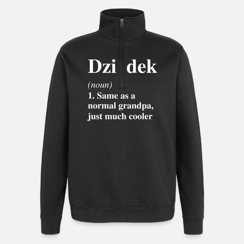 Dziadek-Definition: Viel coolerer Opa - Quarter-Zip-Sweatshirt - Schwarz