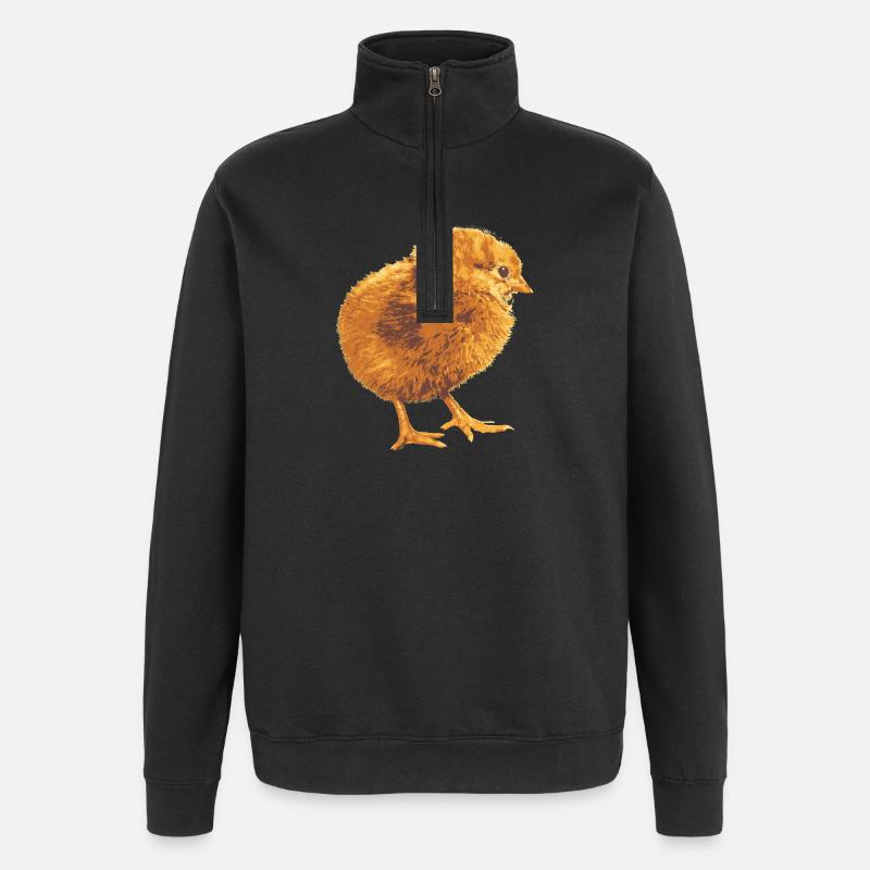 Fans de poulets - - Coq - Poussins - Sweat à zip 1/4 - noir