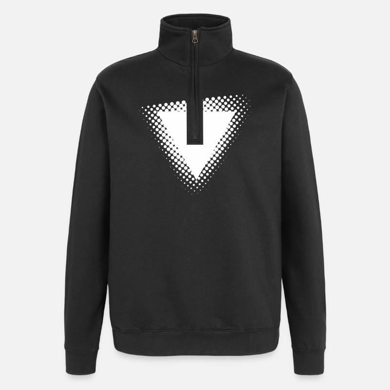 Halftone Triangle Burst - Quarter-Zip Sweatshirt - black