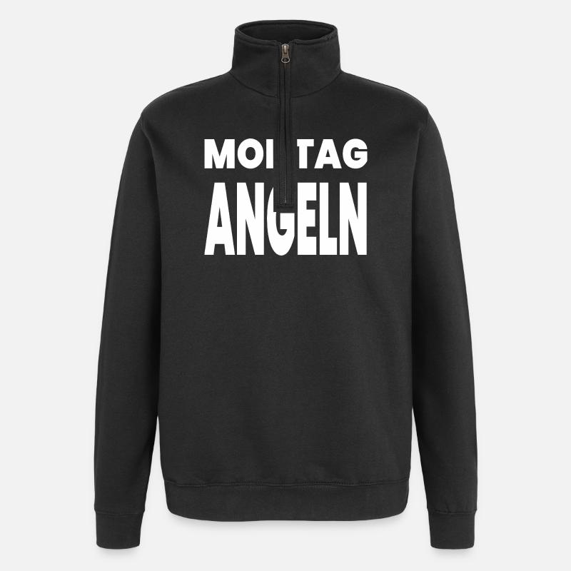 Angling - Quarter-Zip Sweatshirt - black