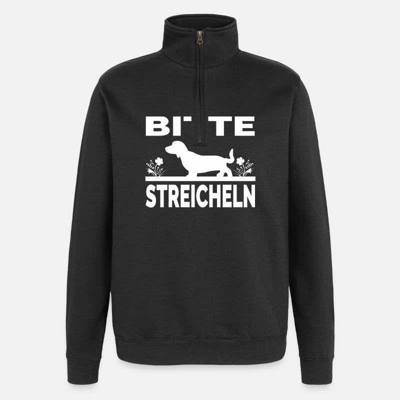 Teckel - Sweat à zip 1/4 - noir