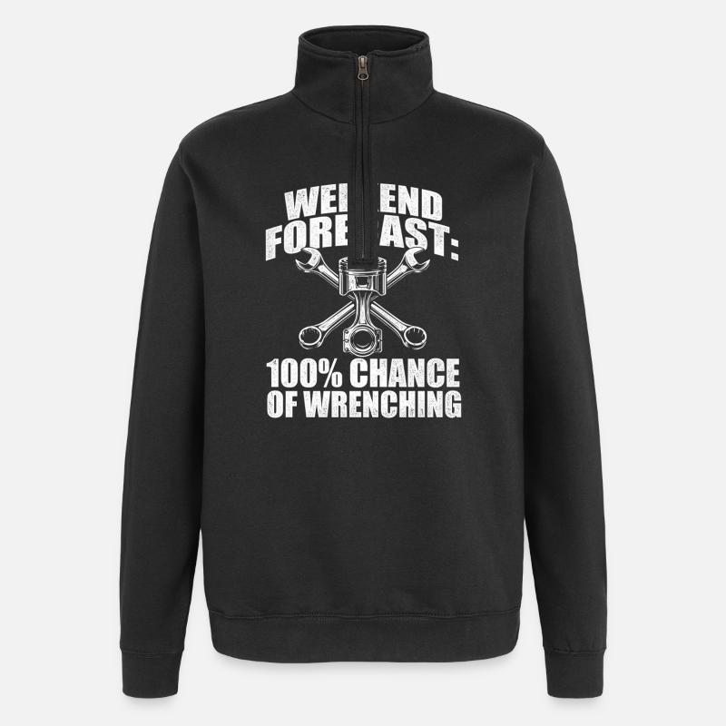 Prévisions du week-end : 100 % déchirantes - Sweat à zip 1/4 - noir