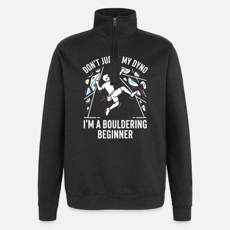Non giudicare il mio Dyno—Boulder Beginner - Felpa con zip 1/4 - nero