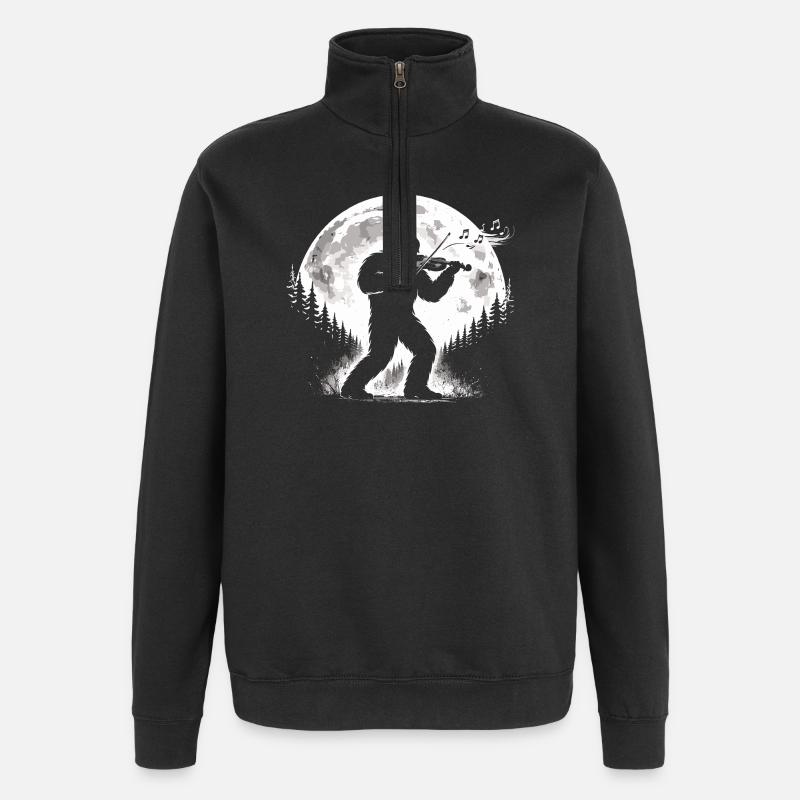 Bigfoot Violin Player - Quarter-Zip Sweatshirt - black