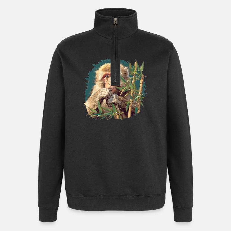 Makaken Makake - Quarter-Zip-Sweatshirt - Schwarz