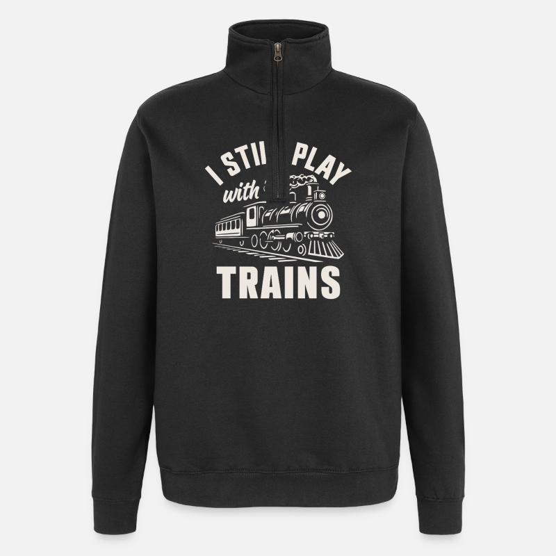 Zugführer der Dampflokomotivenbahn - Quarter-Zip-Sweatshirt - Schwarz