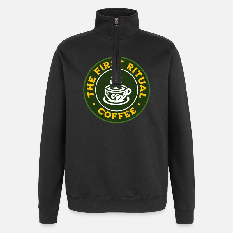 Erstes Ritual-Kaffeeabzeichen - Quarter-Zip-Sweatshirt - Schwarz
