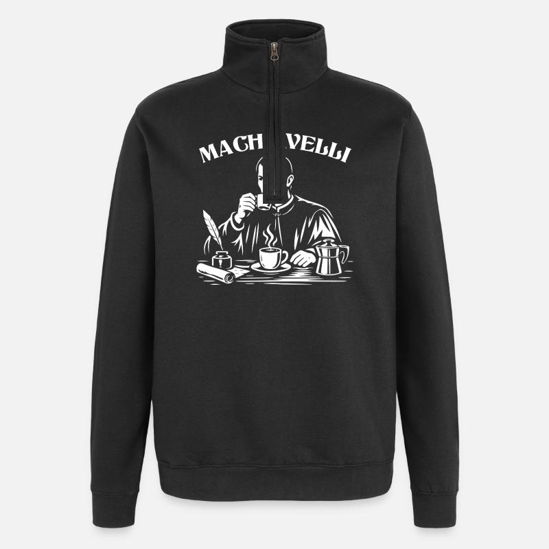 Machiavelli Brew Porträt - Quarter-Zip-Sweatshirt - Schwarz