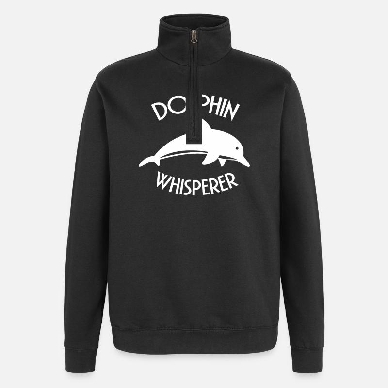 Image Dolphin Whisperer Ocean Lover - Sweat à zip 1/4 - noir