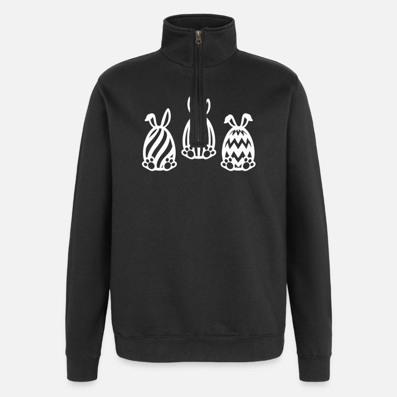 EASTER EASTER BUNNY EASTER EGGS - Quarter-Zip Sweatshirt - black
