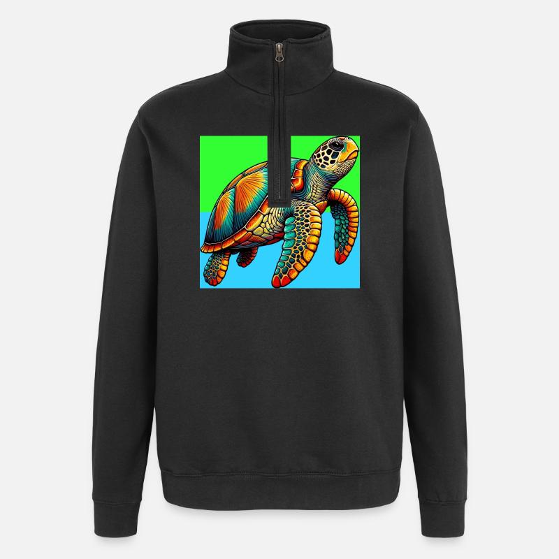 turtle - Quarter-Zip Sweatshirt - black