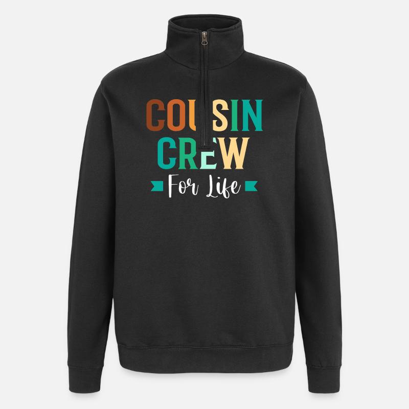 Équipage de cousins - Sweat à zip 1/4 - noir