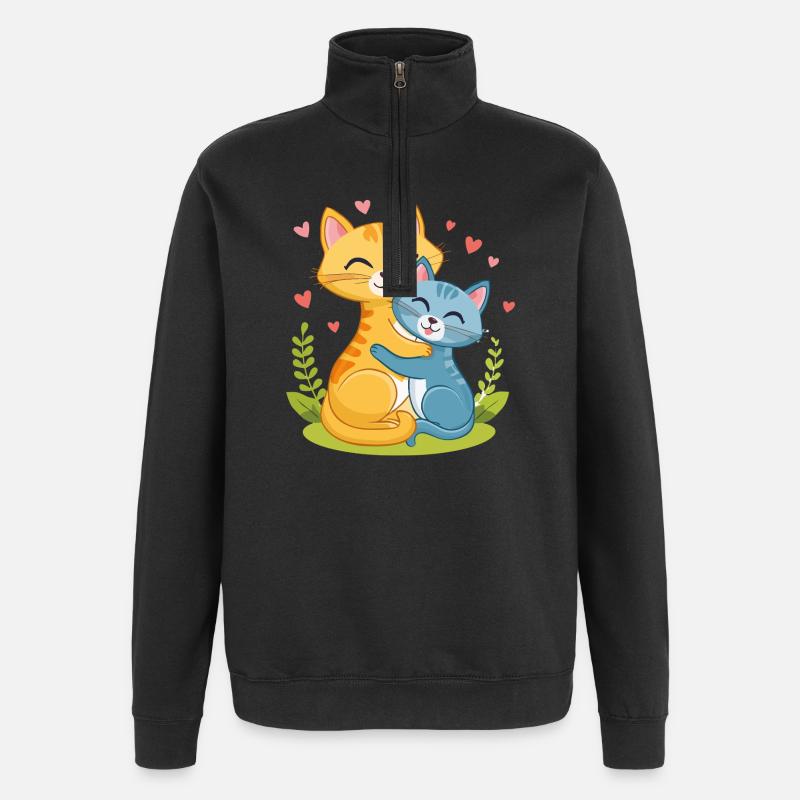 Cuddly kitten - Quarter-Zip Sweatshirt - black