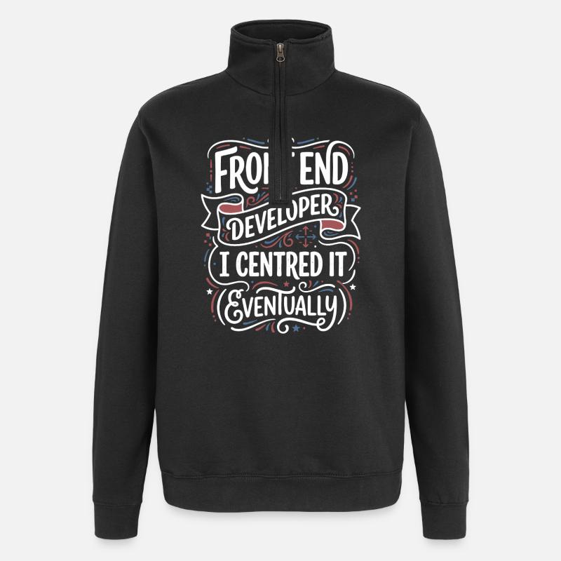 Développement frontend centré - Sweat à zip 1/4 - noir