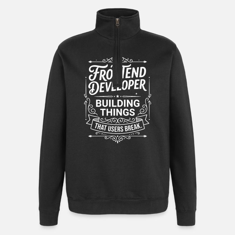 Frontend developer builds things - Quarter-Zip Sweatshirt - black