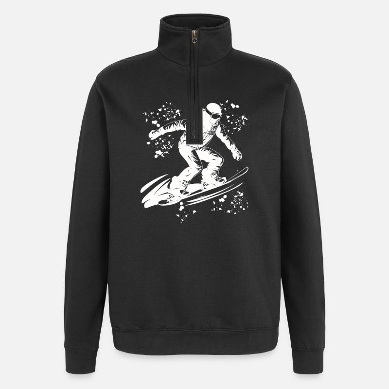 Snowboarder Snowboarding Snowboard - Quarter-Zip Sweatshirt - black