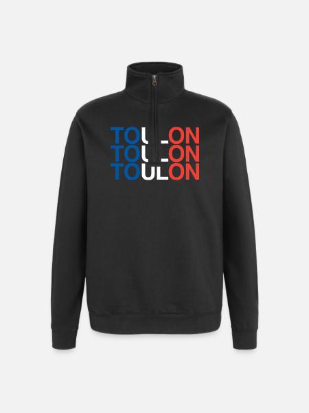 Toulon, France, France - Quarter-Zip Sweatshirt - black