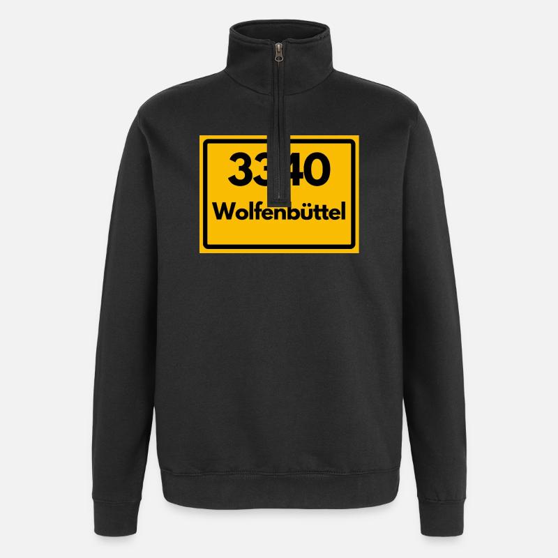 OLD POSTCODE POSTCODE RETRO 3340 WOLFENBÜTTEL - Quarter-Zip Sweatshirt - black