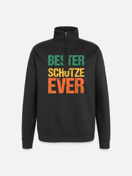 Jagd Jagen Waidmann Jäger - Quarter-Zip-Sweatshirt - Schwarz