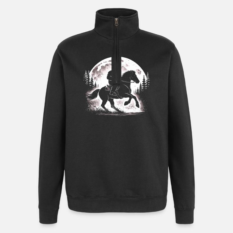 Bigfoot Reiten - Quarter-Zip-Sweatshirt - Schwarz