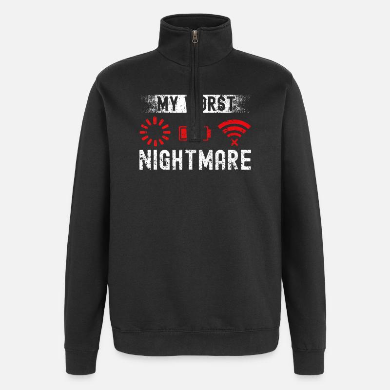 Gaming Gamer Videospiele Controller Zocken Zocker - Quarter-Zip-Sweatshirt - Schwarz