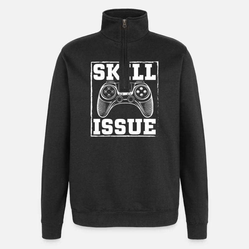 Gaming Gamer Videospiele Controller Zocken Zocker - Quarter-Zip-Sweatshirt - Schwarz