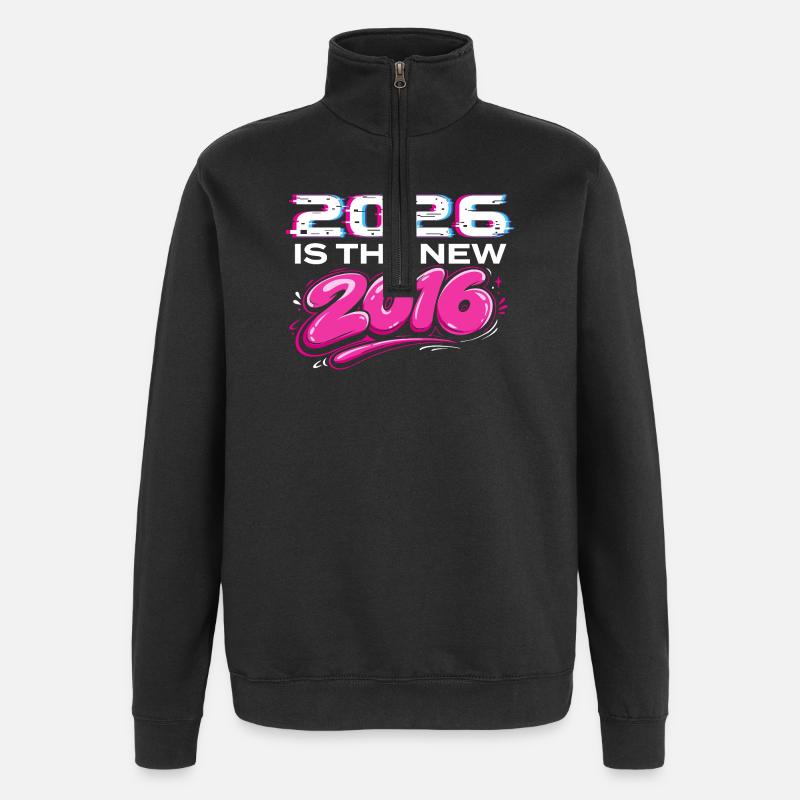 2026 Neue 2016 Throwback-Internet-Vibes - Quarter-Zip-Sweatshirt - Schwarz