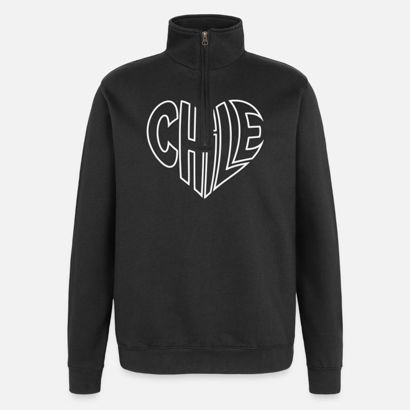 Chile Heart Typo - Quarter-Zip Sweatshirt - black