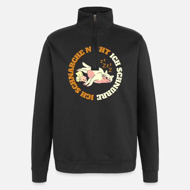 Chat - Sweat à zip 1/4 - noir