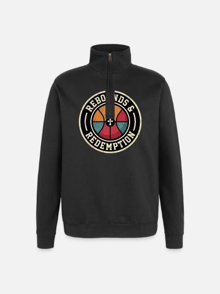 Rebounds And Redemption Christian Basketball - Quarter-Zip Sweatshirt - black