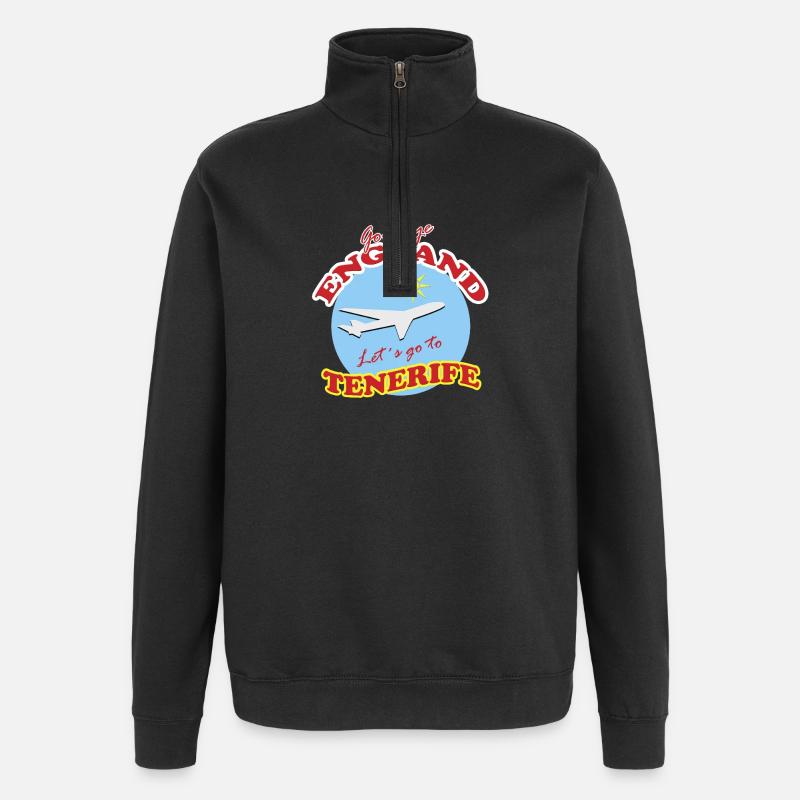 Adieu Angleterre. Allons à Tenerife. - Sweat à zip 1/4 - noir