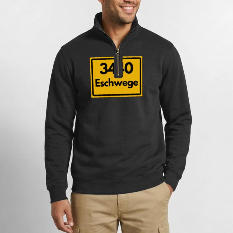 OLD POSTCODE ZIP CODE RETRO 3440 ESCHWEGE Quarter-Zip Sweatshirt