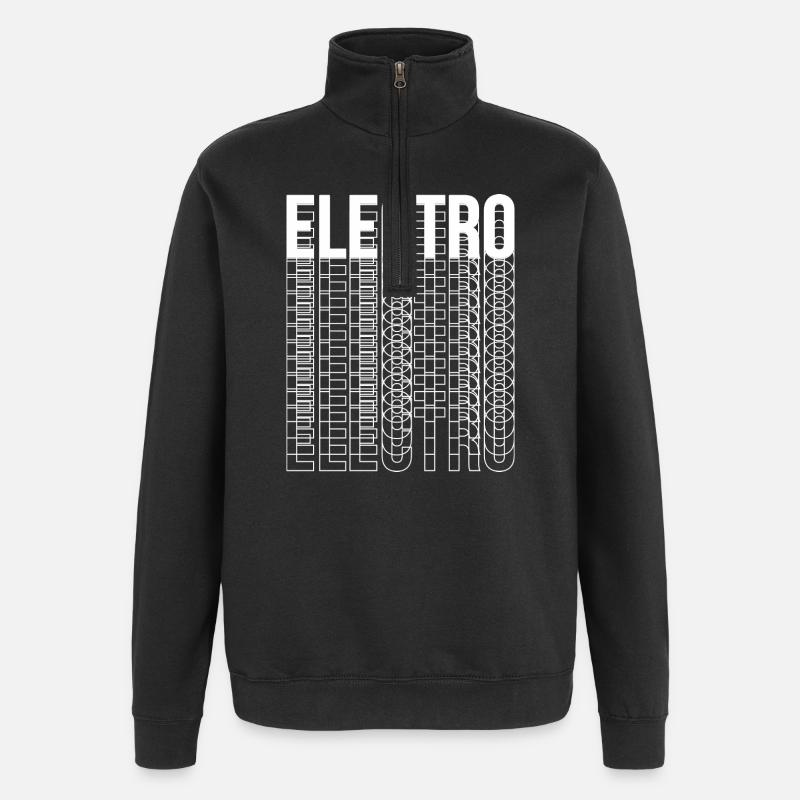 Elektro-Musiktypografie-Design-Logo - Quarter-Zip-Sweatshirt - Schwarz
