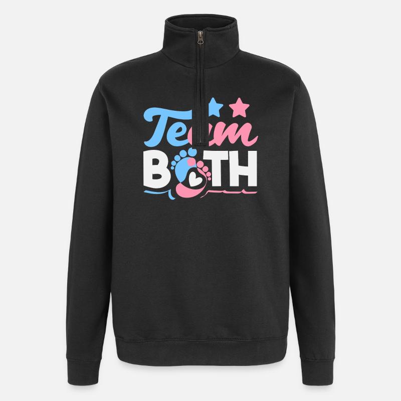 Team Both Twins Gender Reveal - Quarter-Zip Sweatshirt - black
