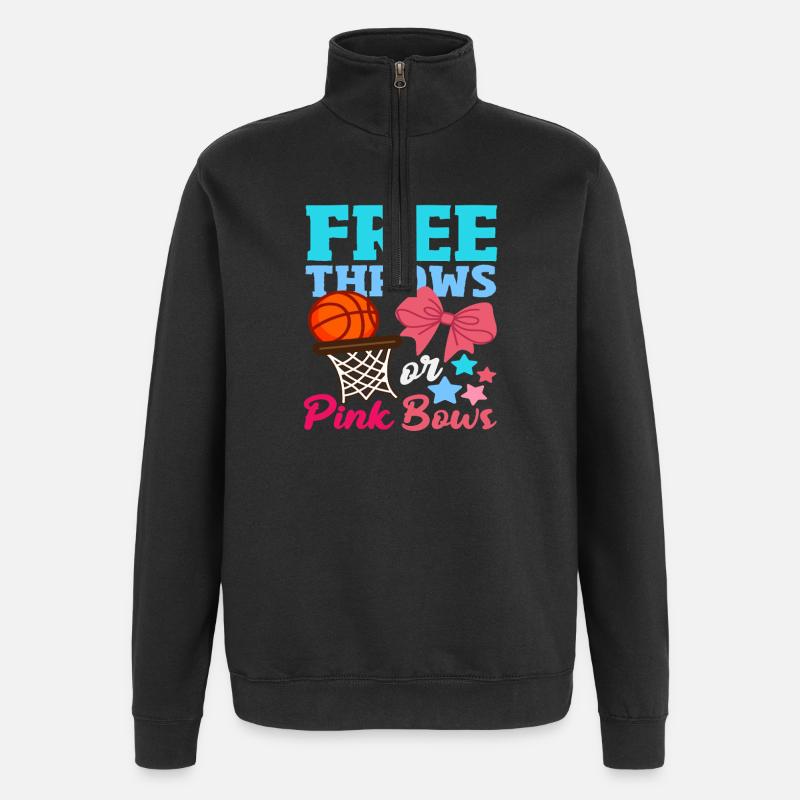 Freiwürfe Oder Schleifen Basketball - Quarter-Zip-Sweatshirt - Schwarz